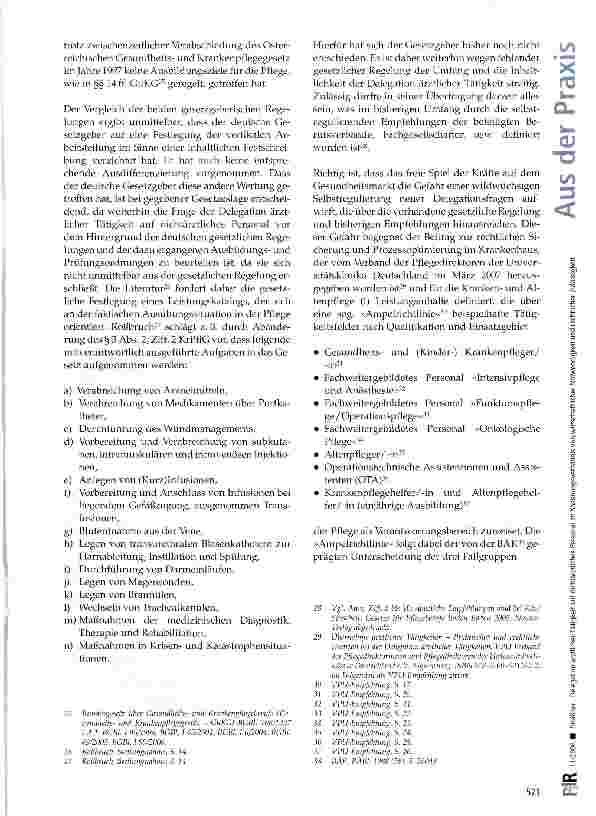 Vorschauseite 4: Delegation ärztlicher Tätigkeit auf nichtärztliches Personal im Spannungsverhältnis von wirtschaftlicher Notwendigkeit und rechtlicher Zulässigkeit