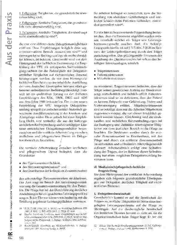 Vorschauseite 5: Delegation ärztlicher Tätigkeit auf nichtärztliches Personal im Spannungsverhältnis von wirtschaftlicher Notwendigkeit und rechtlicher Zulässigkeit