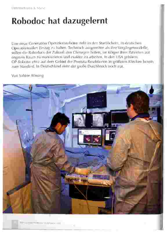 Vorschauseite 1: Robodoc hat dazu gelernt