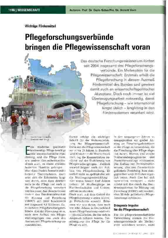 Vorschauseite 1: Pflegeforschungsverbünde bringen die Pflegewissenschaft voran