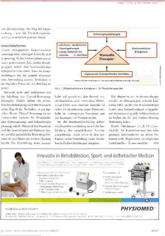 Vorschauseite 3: Gemeinsame Weiterbildung von Physiotherapeuten und Ärzten in Manueller Therapie/MedizinÜberwiegen die Vorteile?