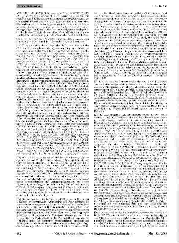 Vorschauseite 2: Tarifliche Altersgrenze - Gemeinschaftsrecht