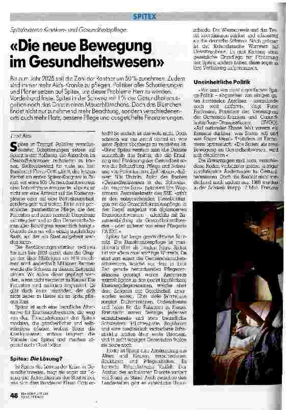 Vorschauseite 1: Die neue Bewegung im Gesundheitswesen Spitalexterne Krankenund Gemeindekrankenpflege