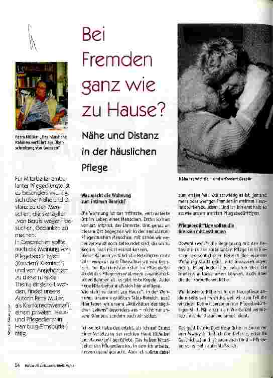 Vorschauseite 1: Bei Fremden ganz wie zu Hause? Nähe und Distanz in der häuslichen Pflege