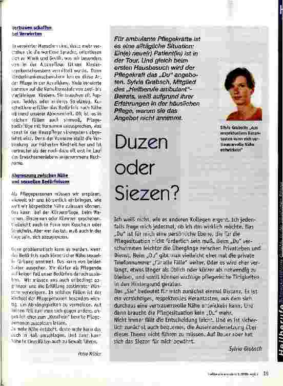 Vorschauseite 2: Bei Fremden ganz wie zu Hause? Nähe und Distanz in der häuslichen Pflege