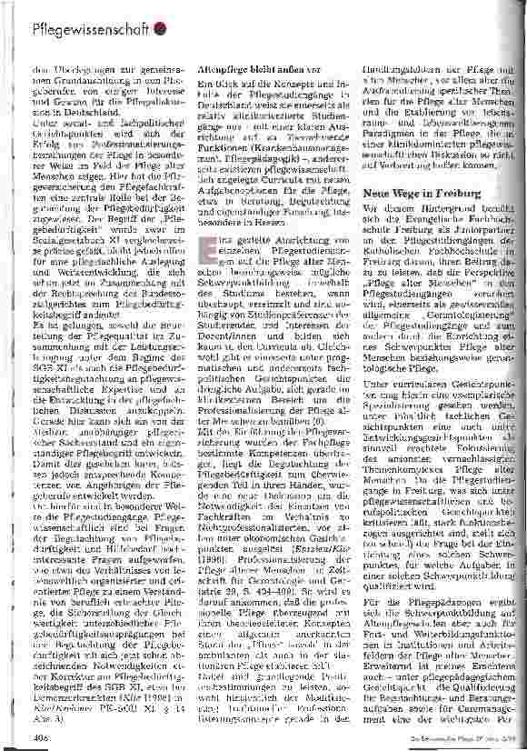 Vorschauseite 3: Altenpflege und Pflegestudiengänge