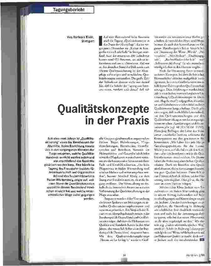 Vorschauseite 1: Qualitätskonzepte in der Praxis