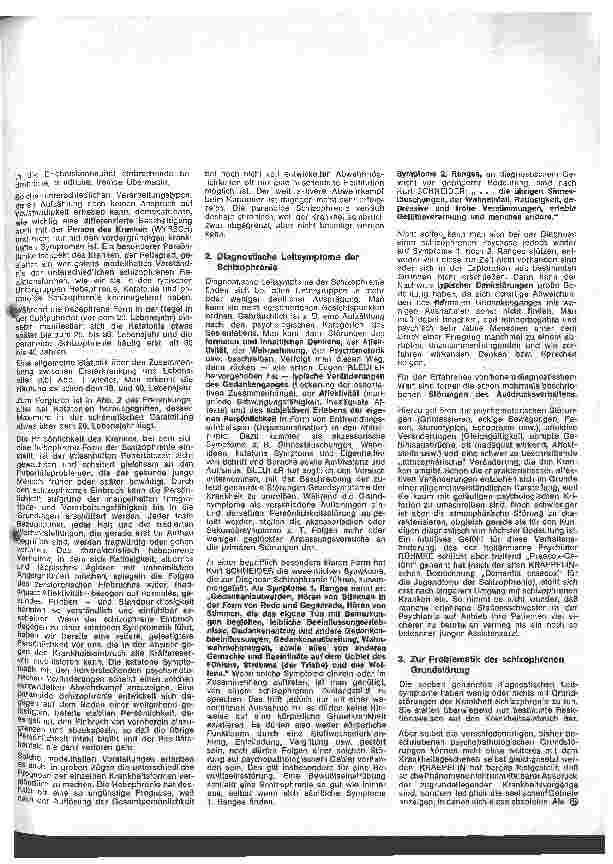 Vorschauseite 2: Die Schwester in der Psychiatrie 7. Folge: Endogene Psychosen Schizophrenie III. Teil