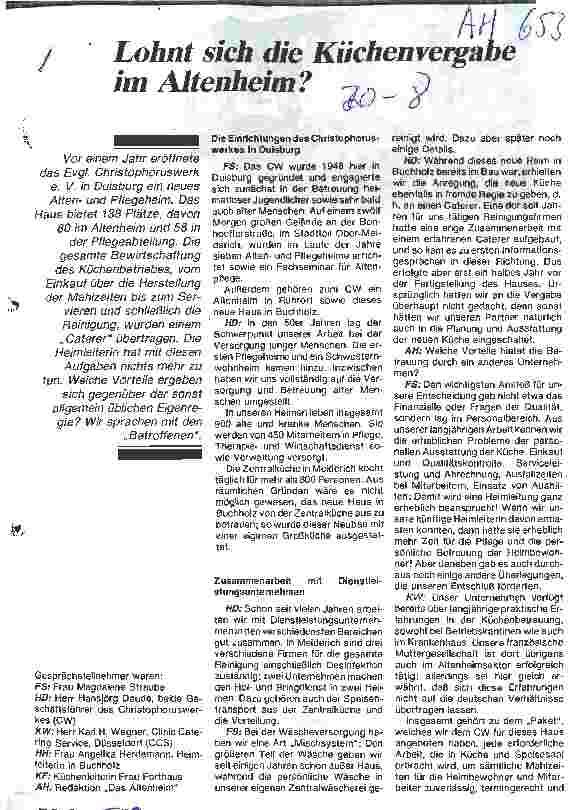 Vorschauseite 1: Lohnt sich die Küchenvergabe im Altenheim?