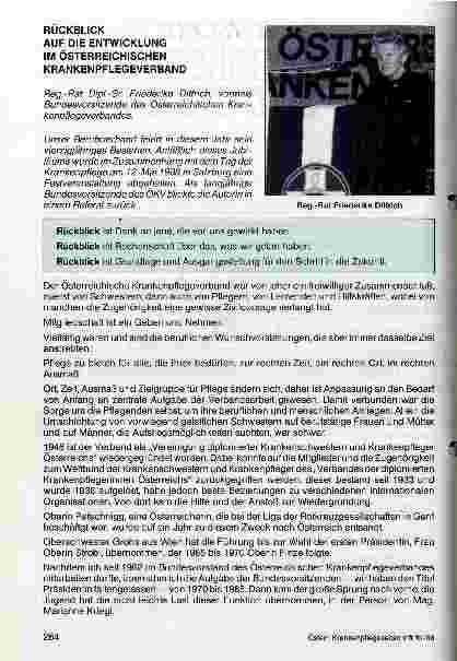 Vorschauseite 1: Rückblick auf die Entwicklung im Österreichischen Krankenpflegeverband