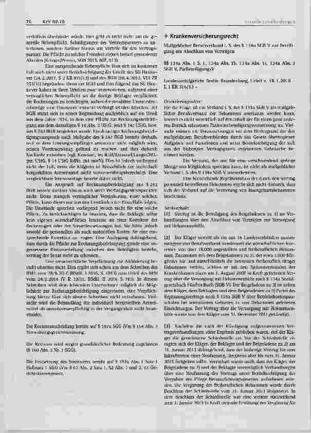 Vorschauseite 1: Maßgeblicher Berufsverband i. S. des § 134a SGB V zur Beteiligung am Abschluss von Verträgen