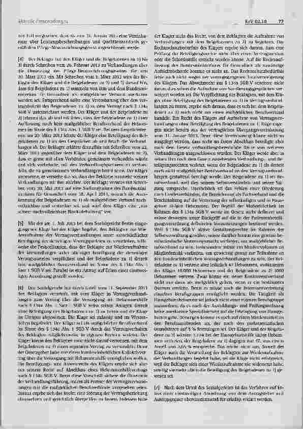 Vorschauseite 2: Maßgeblicher Berufsverband i. S. des § 134a SGB V zur Beteiligung am Abschluss von Verträgen