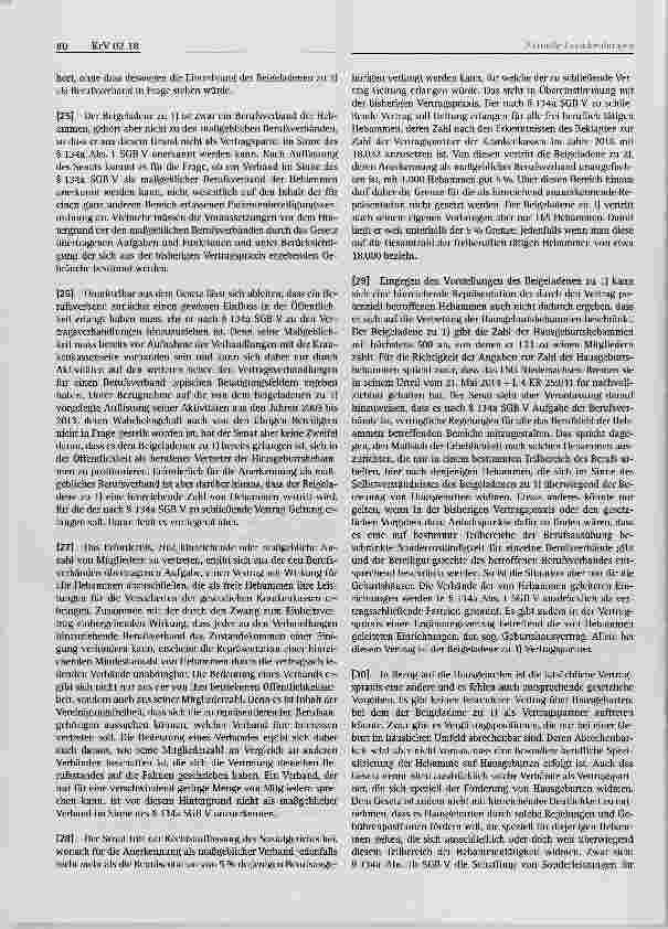 Vorschauseite 5: Maßgeblicher Berufsverband i. S. des § 134a SGB V zur Beteiligung am Abschluss von Verträgen