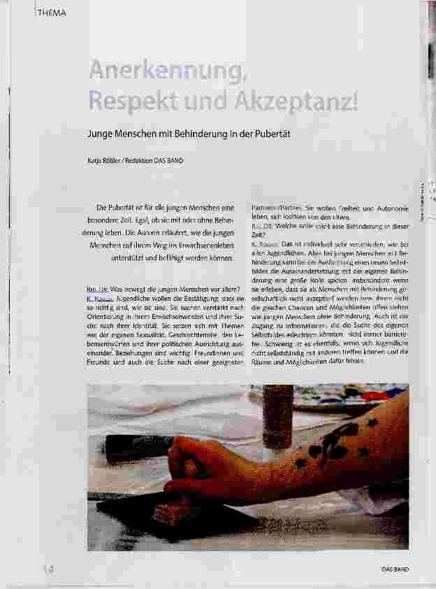 Vorschauseite 1: Anerkennung, Respekt und Akzeptanz