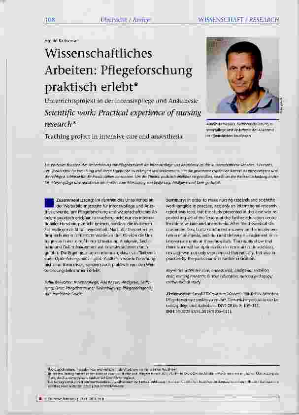 Vorschauseite 1: Wissenschaftliches Arbeiten: Pflegeforschung praktisch erlebt
