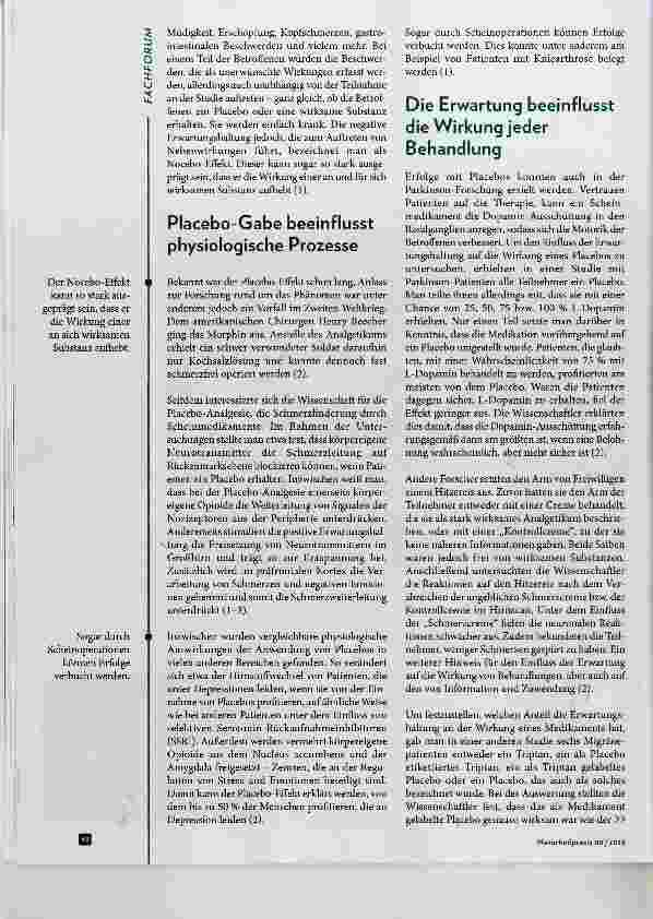 Vorschauseite 2: Keine Therapie ohne Placebo-Effekt