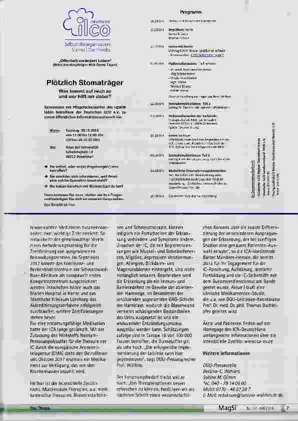 Vorschauseite 2: Erste Leitlinie zur Diagnostik und Therapie der Interstitiellen Zystitis (IC)