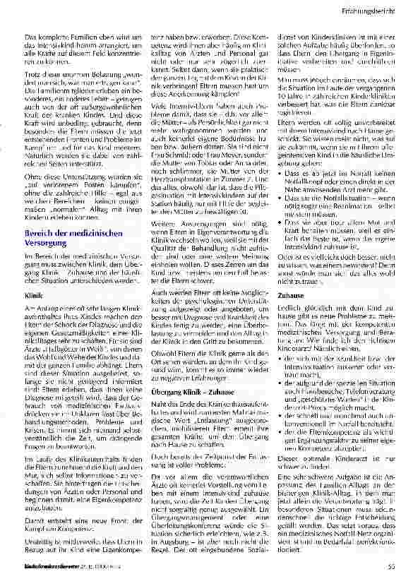 Vorschauseite 2: „Intensivkinder zuhause: Ein Kampf an allen Fronten - zur Situation von Familien mit «Intensivkindern