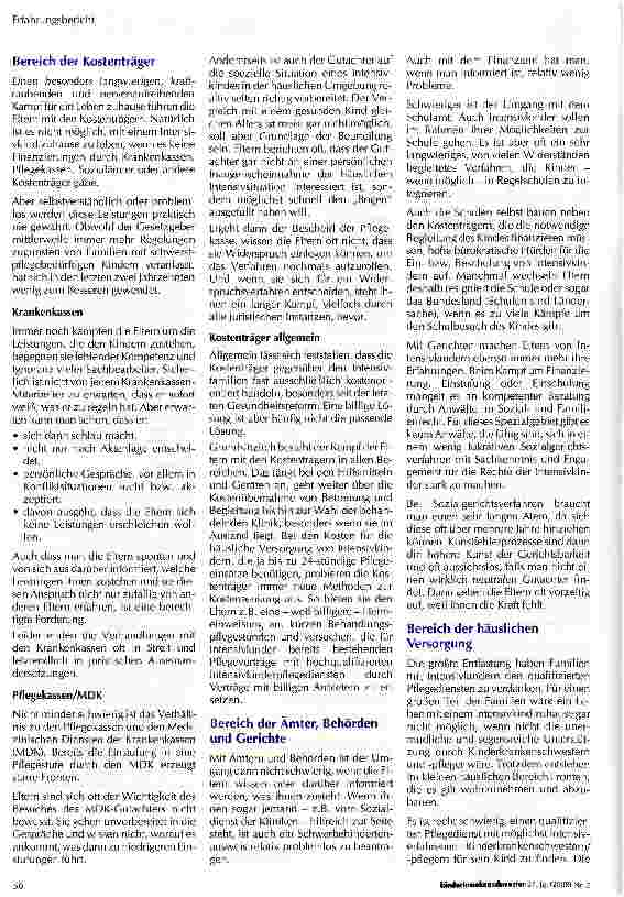 Vorschauseite 3: „Intensivkinder zuhause: Ein Kampf an allen Fronten - zur Situation von Familien mit «Intensivkindern