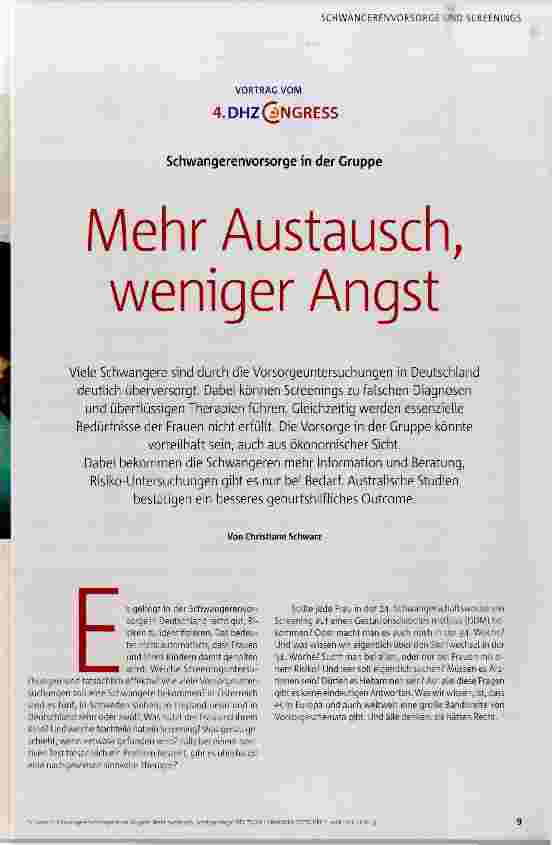 Vorschauseite 2: Mehr Austausch, weniger Angst