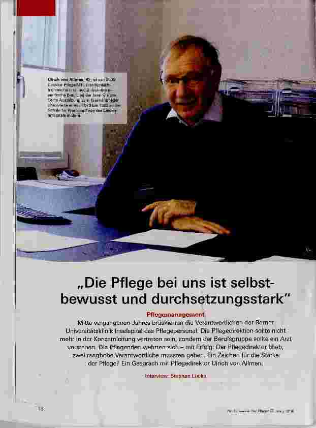 Vorschauseite 1: Die Pflege bei uns ist selbstbewusst und durchsetzungsstark