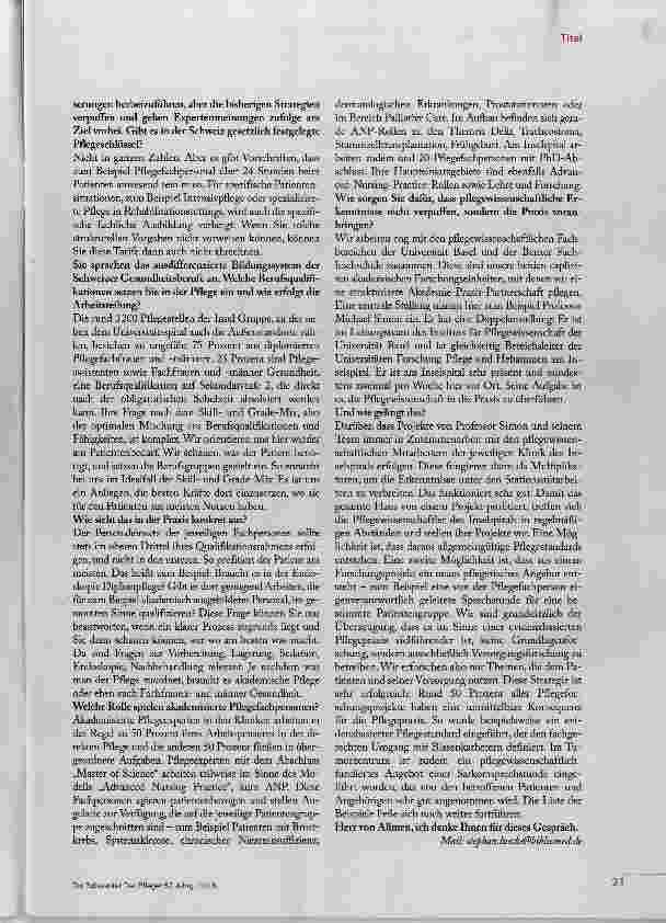 Vorschauseite 4: Die Pflege bei uns ist selbstbewusst und durchsetzungsstark