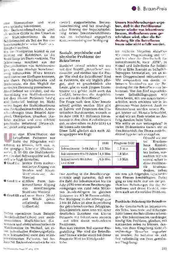 Vorschauseite 4: B. Braun-Preis 1997 Inkontinenz ein Tabu?