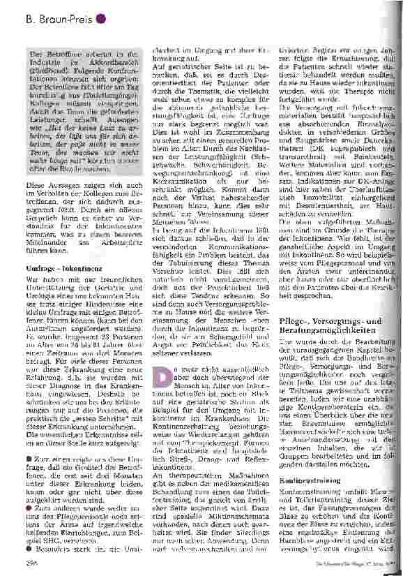 Vorschauseite 6: B. Braun-Preis 1997 Inkontinenz ein Tabu?