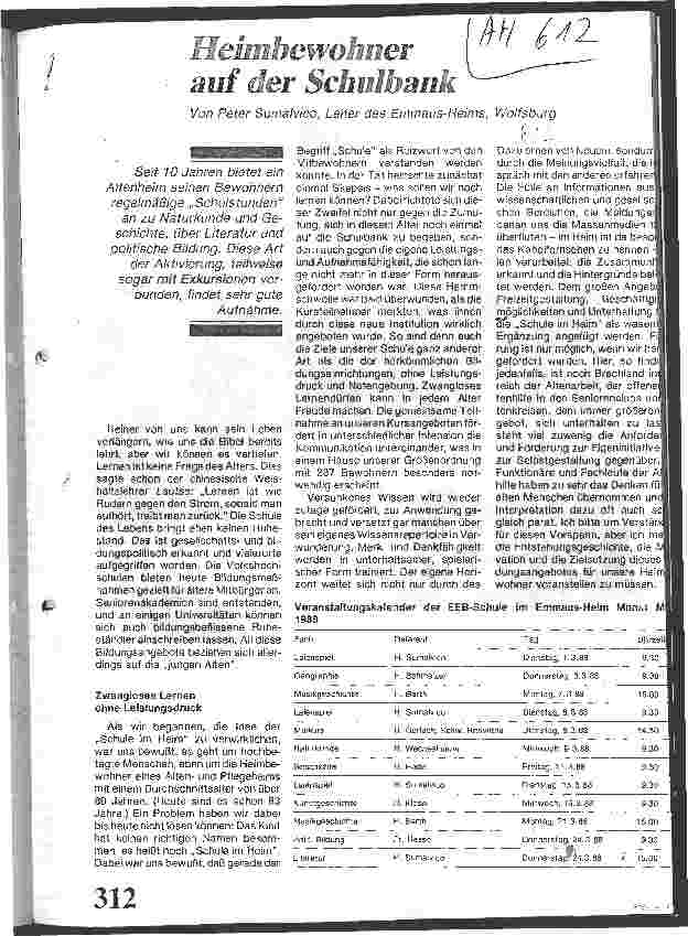 Vorschauseite 1: Heimbewohner auf der Schulbank