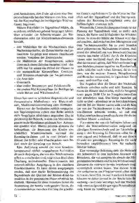 Vorschauseite 6: Zur postnatalen Mutter-Kind-Situation in Krankenhäusern der Stadt und des Landkreises Osnabrück
