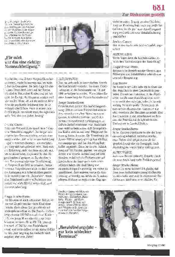 Vorschauseite 2: Diesen Monat in Aachen: Neue Ausbildungsordnung in Nordrhein- Westfalen - Interview mit A.Bechler, B.Jongen, J.Classen u.a.