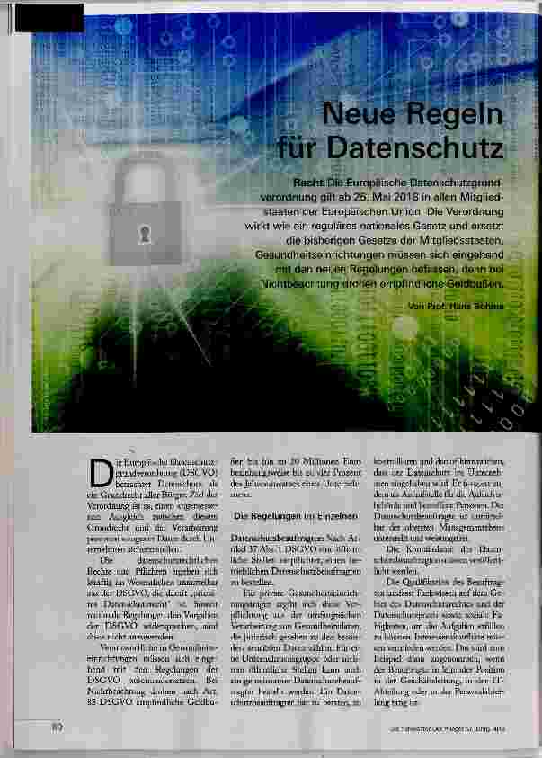 Vorschauseite 1: Neue Regeln für Datenschutz