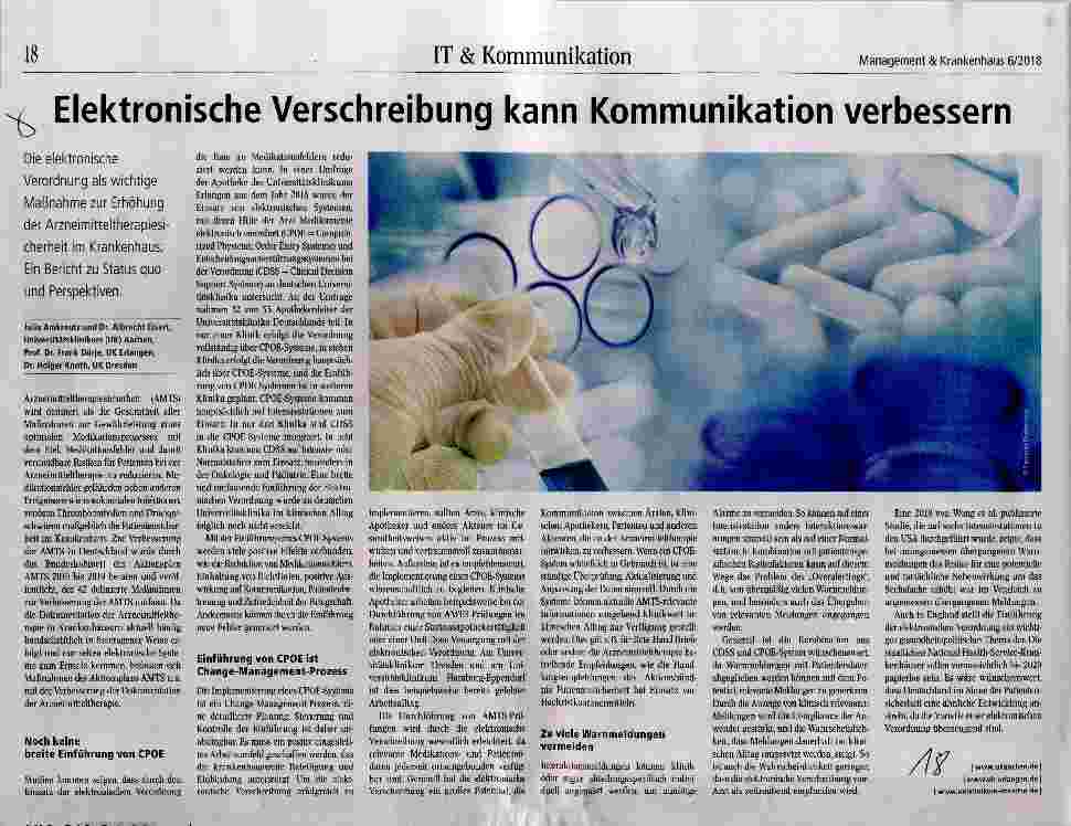 Vorschauseite 1: Elektronische Verschreibung kann Kommunikation verbessern
