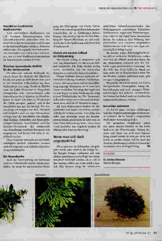 Vorschauseite 4: Erkältungskrankheiten verbeugen und Maßnahmen, wenn es einen dann doch erwischt hat
