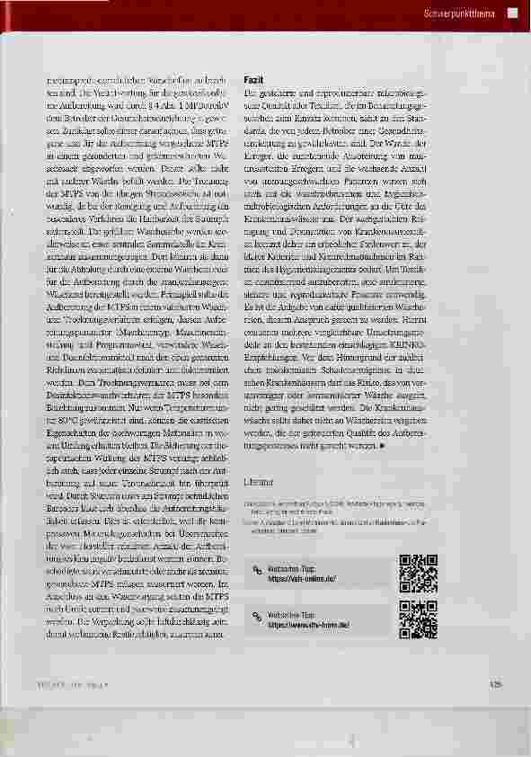 Vorschauseite 6: Allgemeine Hygiene von Krankenhauswäsche und die besonderen Anforderungen der Aufbereitung von Funktionstextilien