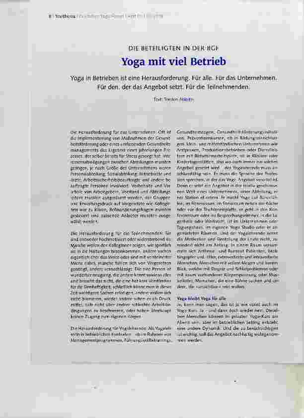 Vorschauseite 1: Yoga mit viel Betrieb