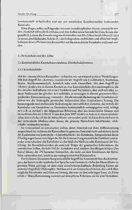 Vorschauseite 3: Artifizielle Keimzellen natürliche Keimbahn: eine interdisziplinäre Verhältnisbestimmung