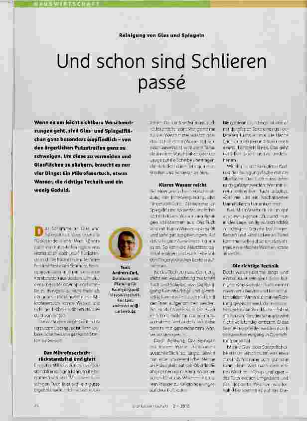 Vorschauseite 1: Und schon sind Schlieren passé