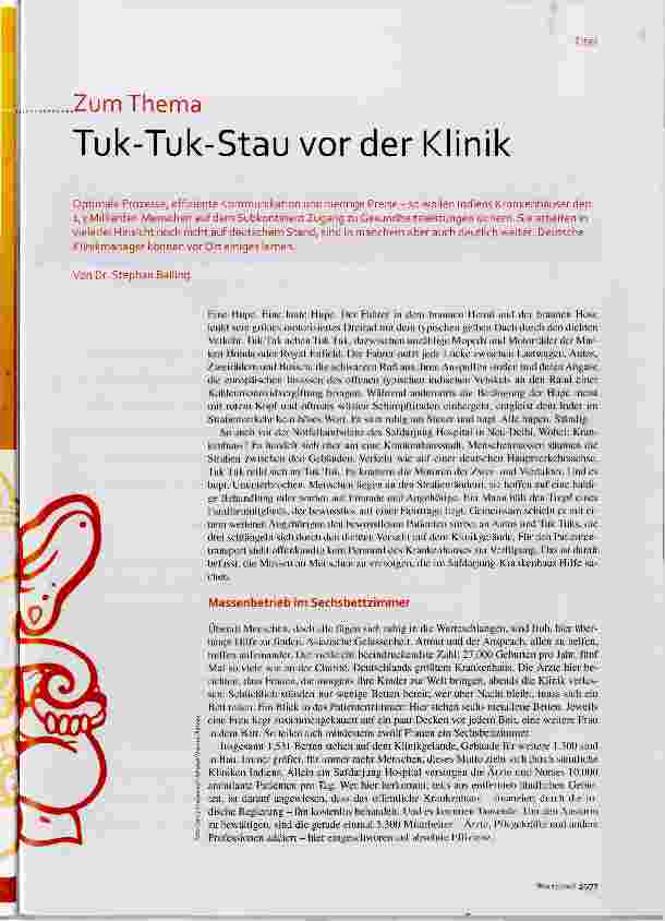 Vorschauseite 1: Tuk-Tuk-Stau vor der Klinik