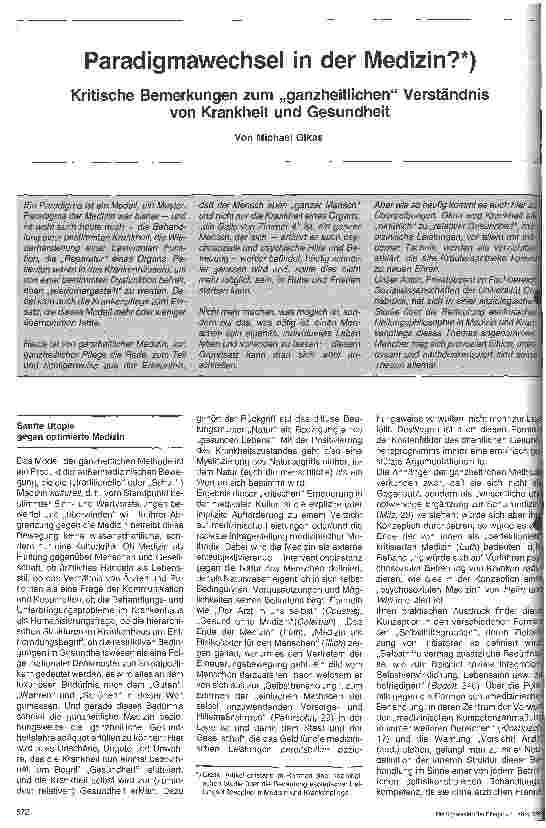 Vorschauseite 1: Paradigmawechsel zum gesundheitlichen Verständnis von Krankheit und Gesundheit