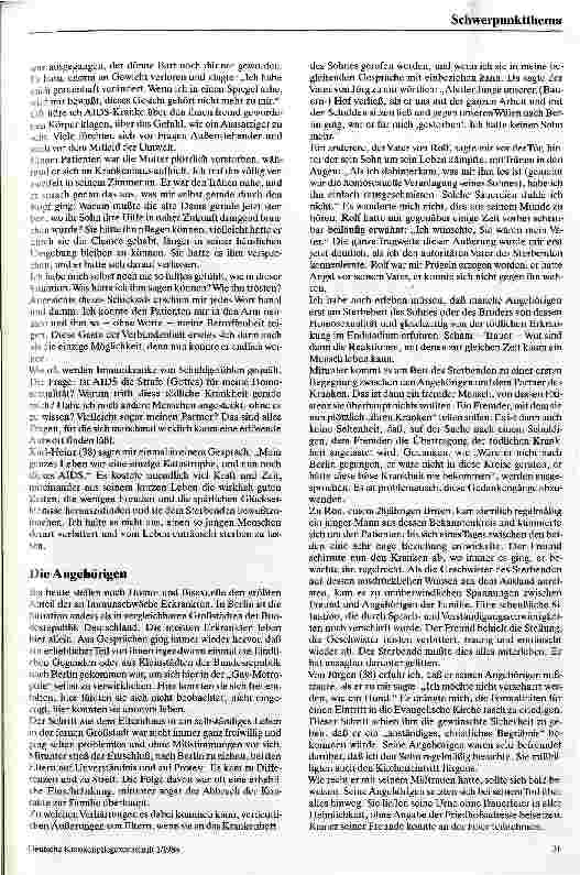 Vorschauseite 3: Begegnung mit sterbenden AIDS-Patienten Möglichkeiten psychosozialer Betreuung Schwerstkranker u. Sterbender