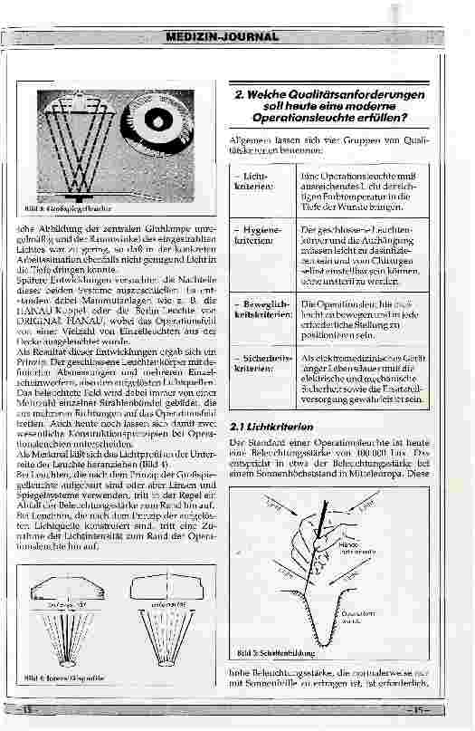Vorschauseite 2: Möglichkeiten und Risiken der Lichttechnik im OP-Saal