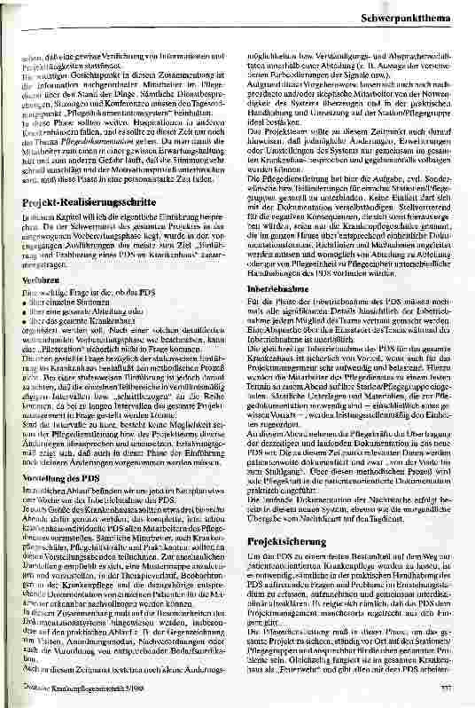 Vorschauseite 5: Einführung der Pflegedokumentation im Krankenhaus