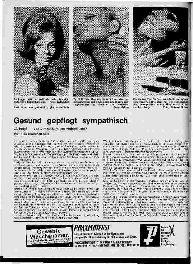 Vorschauseite 1: Gesund gepflegt sympatisch 32. Folge: Von Duftwässern und Wohlgerüchen