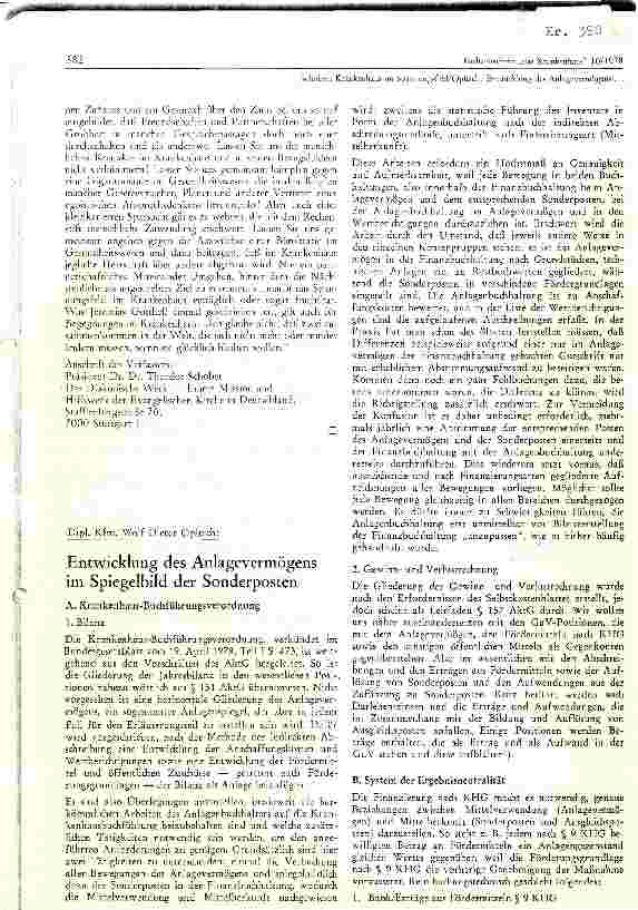 Vorschauseite 1: Entwicklung des Anlagevermögens im Spiegelbild der Sonderposten