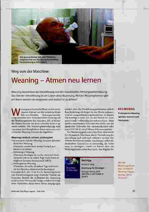 Vorschauseite 1: Weaning - Atmen neu lernen