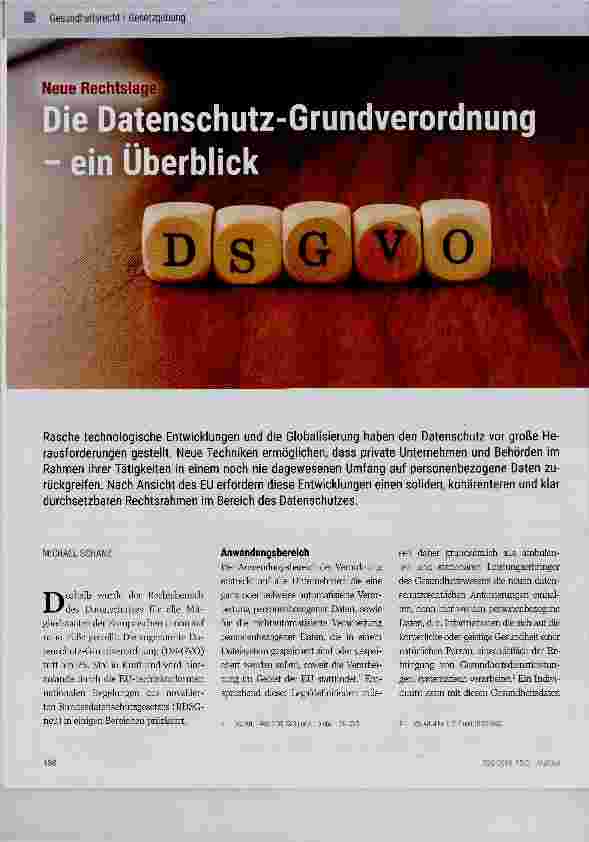 Vorschauseite 1: Die Datenschutz-Grundverordnungim Überblick