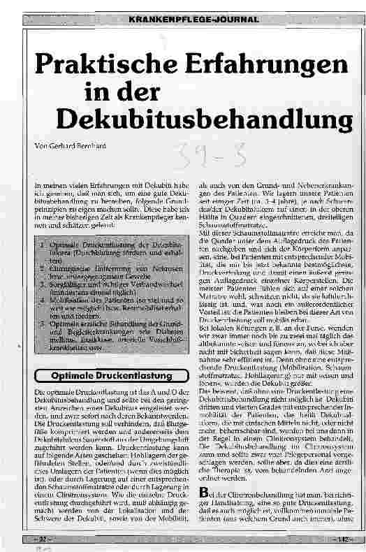 Vorschauseite 1: Praktische Erfahrungen in der Dekubitusbehandlung