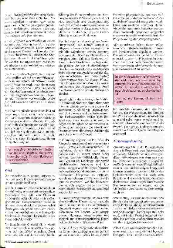 Vorschauseite 2: Thema: Pflegeplanung - auch das noch? !