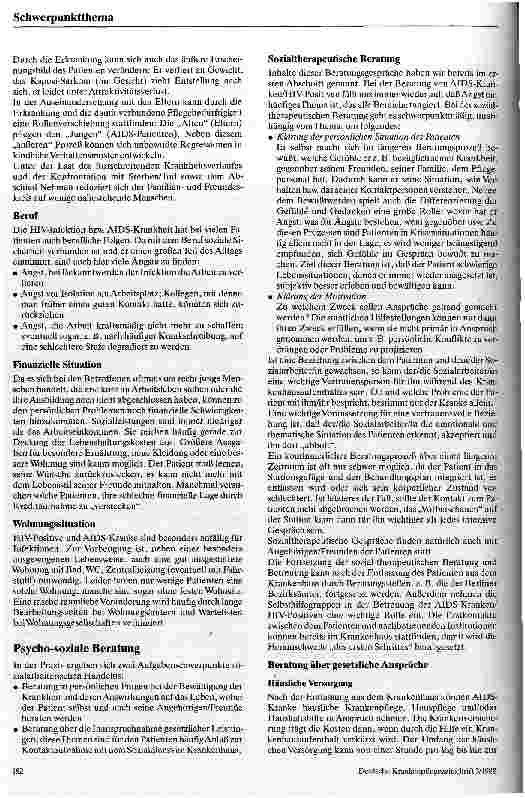 Vorschauseite 2: Die psycho-soziale Situation und Betreuung von AIDS-Kranken uund HIV-Positiven // Erfahrungen aus dem Sozialdienst im Krankenhaus